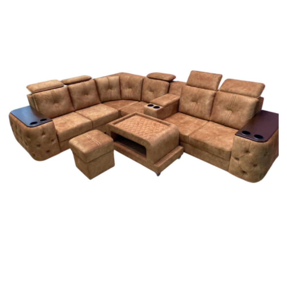 Home 11 Brown L Shape Sofa