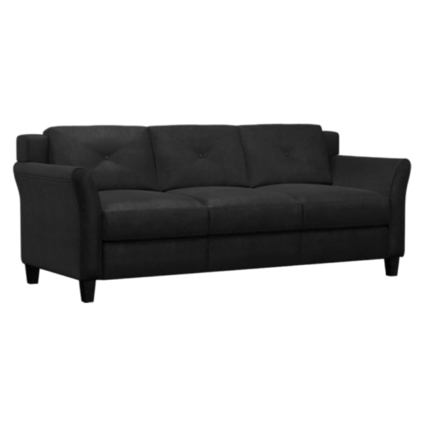Jet Black 3 Seater Sofa