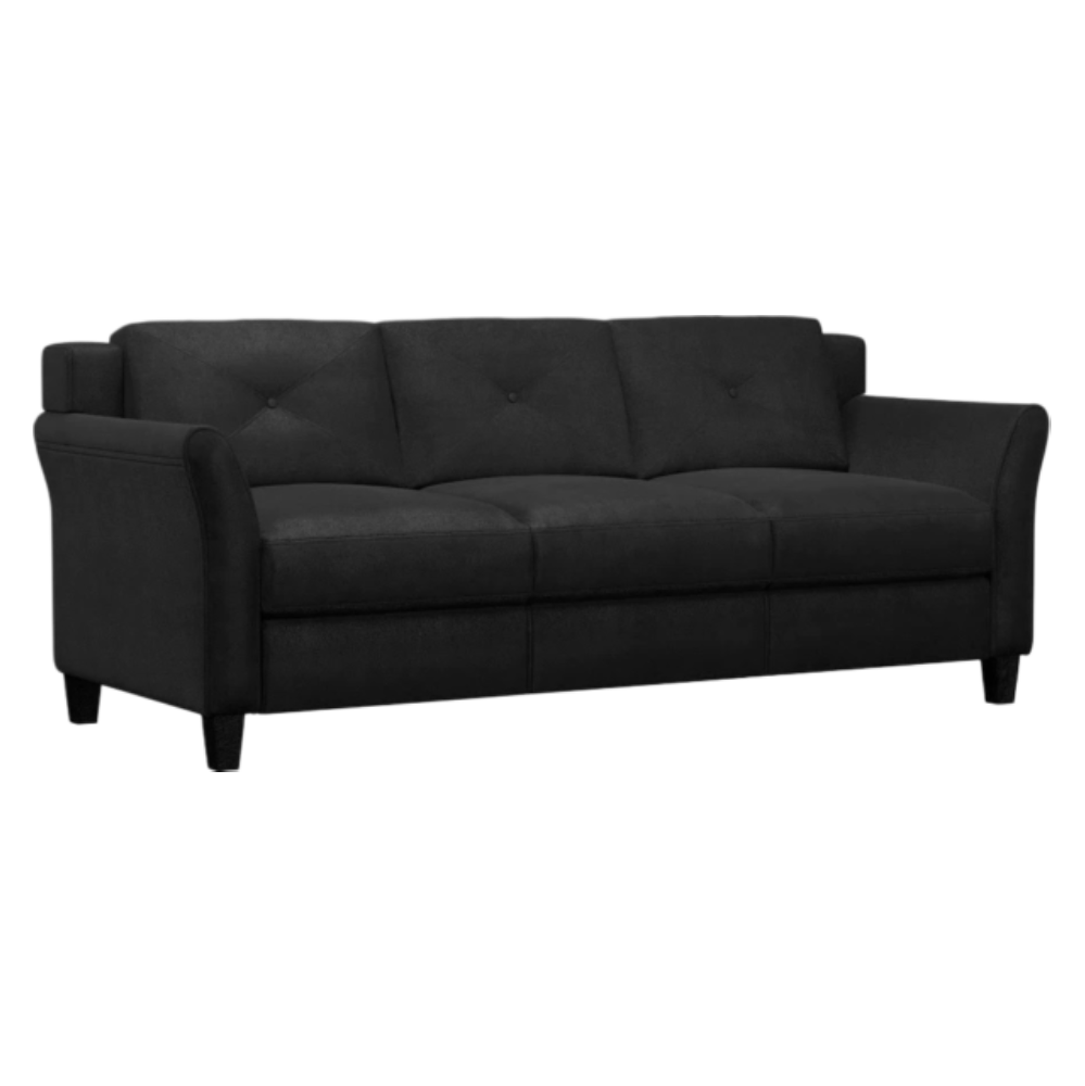 Home 9 Jet Black 3 Seater Sofa