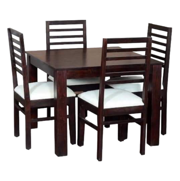 Classic Wooden Dining Set - Dark Walnut Finish